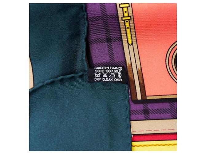 Hermès Sciarpa di seta color cammello Multicolore - vista 5