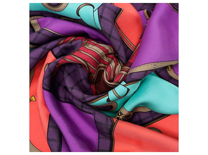 Hermès Sciarpa di seta color cammello Multicolore - vista 6