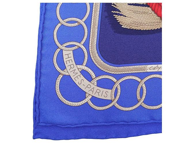 Hermès Blau-lila Seidenschal Mehrfarben - Ansicht 3