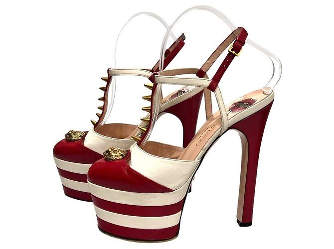 Gucci Tacco Piattaforma Stellato Angelo Rosso - vista 3