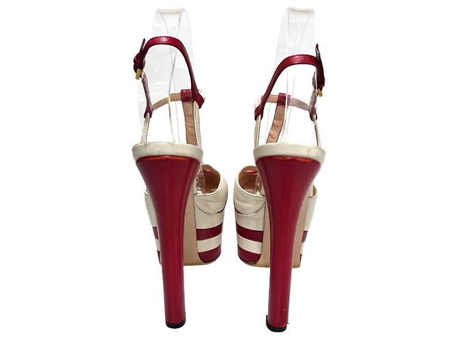 Gucci Tacco Piattaforma Stellato Angelo Rosso - vista 4