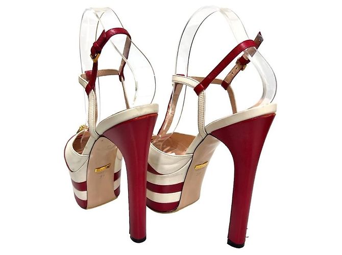 Gucci Tacco Piattaforma Stellato Angelo Rosso - vista 5