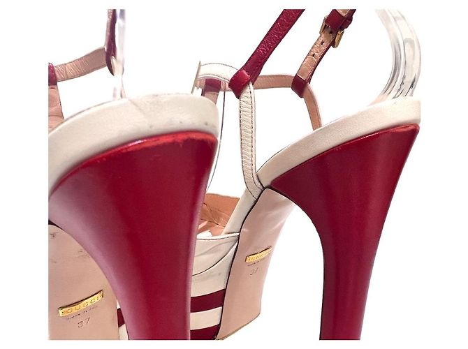 Gucci Tacco Piattaforma Stellato Angelo Rosso - vista 6