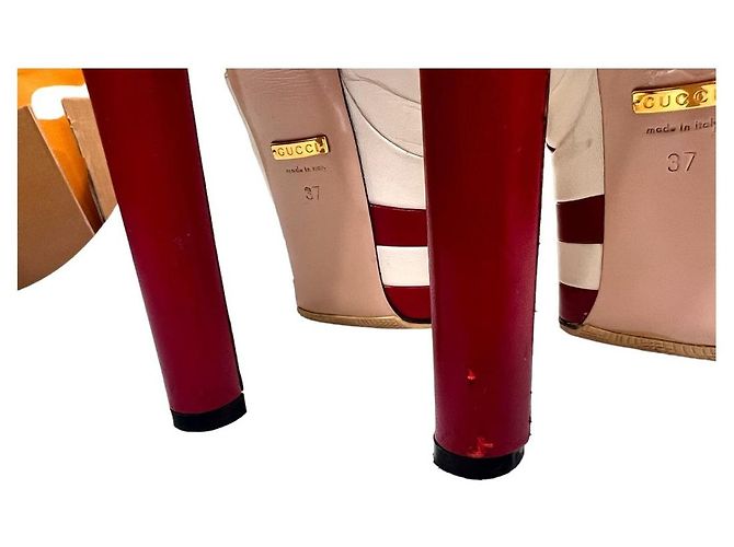 Gucci Tacco Piattaforma Stellato Angelo Rosso - vista 7