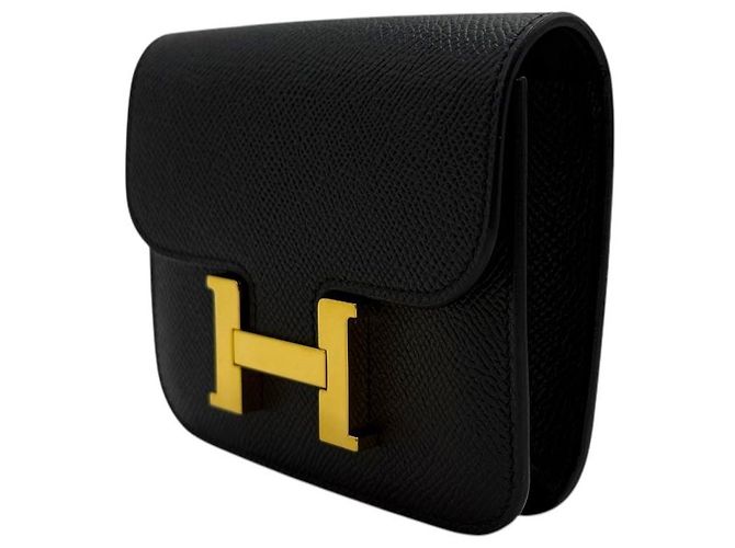 Hermès Constance Slim Compact Wallet Epsom Black - view 3