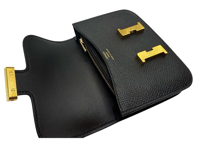 Hermès Constance Slim Compact Wallet Epsom Black - view 6