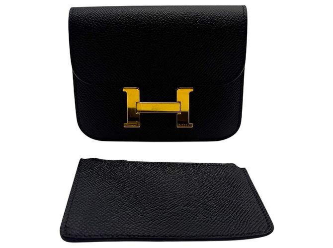 Hermès Constance Slim Compact Wallet Epsom Black - view 7