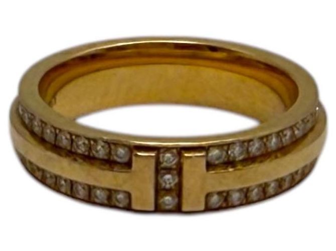 Tiffany & Co Anello Tiffany stretto con diamanti pavé in oro rosa - vista 2