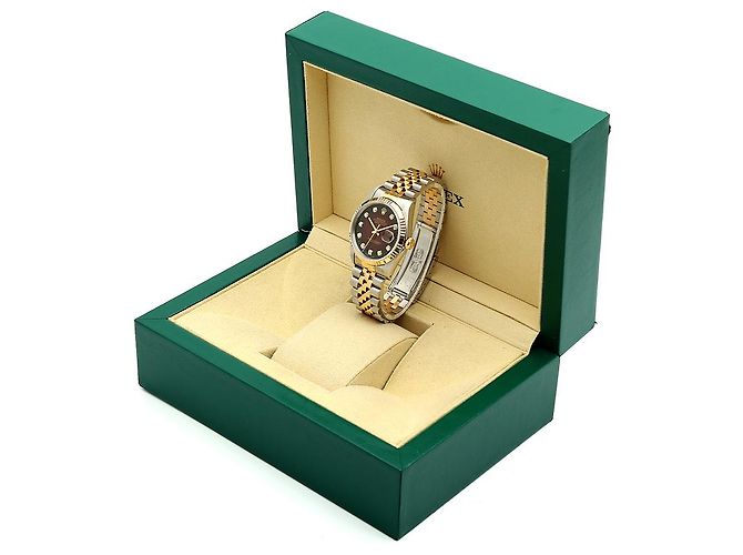 Rolex Relógio masculino Datejust combinação bordô com diamantes após ajuste certificado de nascimento Multicor - vista 25