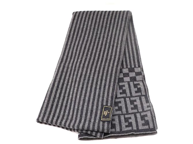 Fendi Sciarpa in cashmere con logo FF Marrone - vista 3