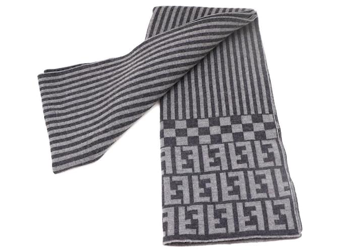 Fendi Sciarpa in cashmere con logo FF Marrone - vista 4