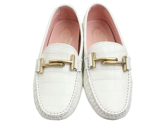 Tod's Weißer Wani-Muster Slipper - Ansicht 2