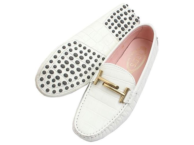 Tod's Weißer Wani-Muster Slipper - Ansicht 3