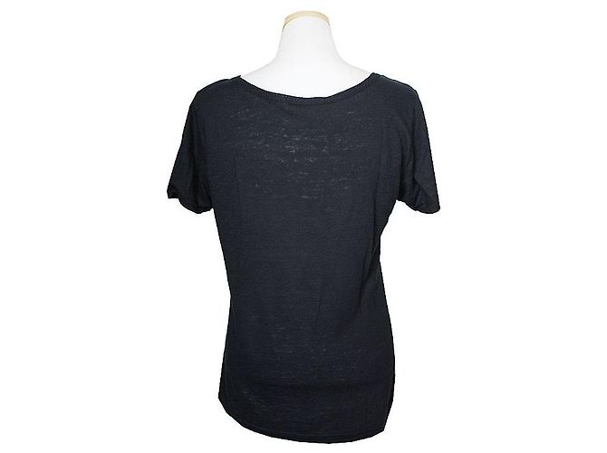 Navy V-Ausschnitt Leinen T-Shirt von Isabel Marant Étoile Blau - Ansicht 2
