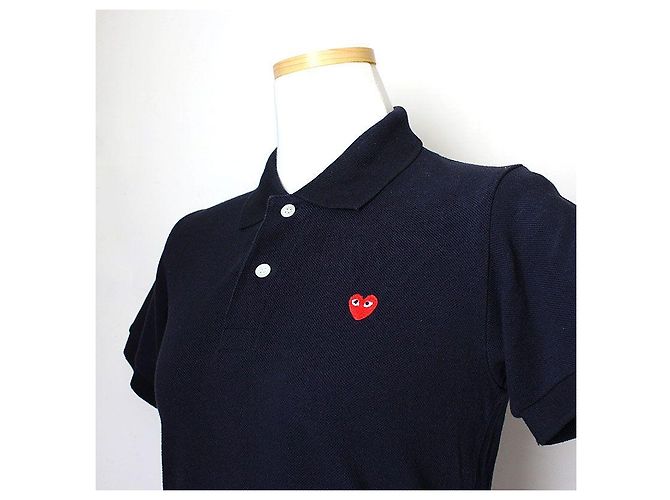 Comme Des Garcons Marine Piqué Hemd Comme des Garçons Blau - Ansicht 4