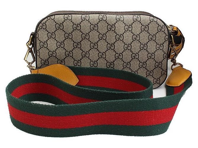 Gucci Borsa Messenger GG Supreme Marrone - vista 3