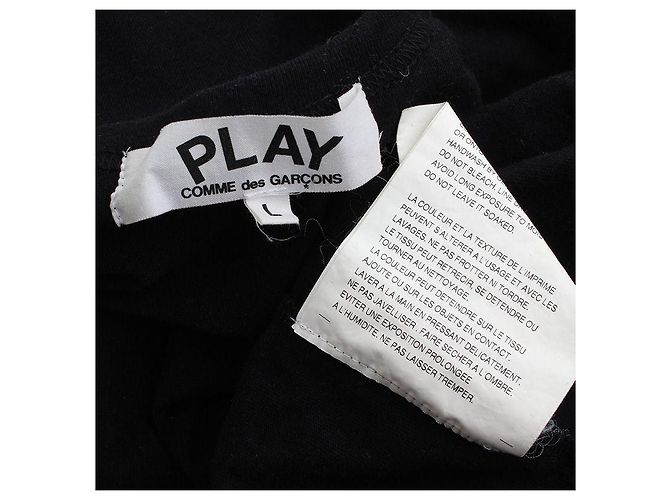 Comme Des Garcons Schwarzes Baumwoll-T-Shirt Play - Ansicht 3