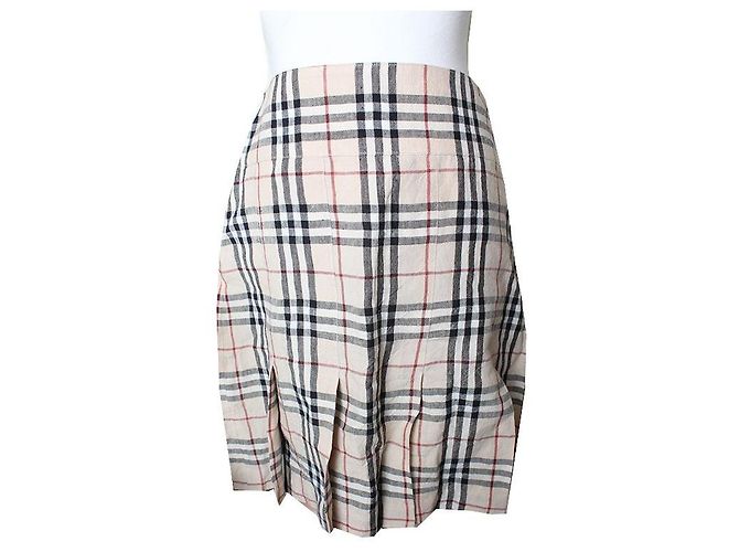 Burberry Beige karierte Schlitzrock Mehrfarben - Ansicht 2
