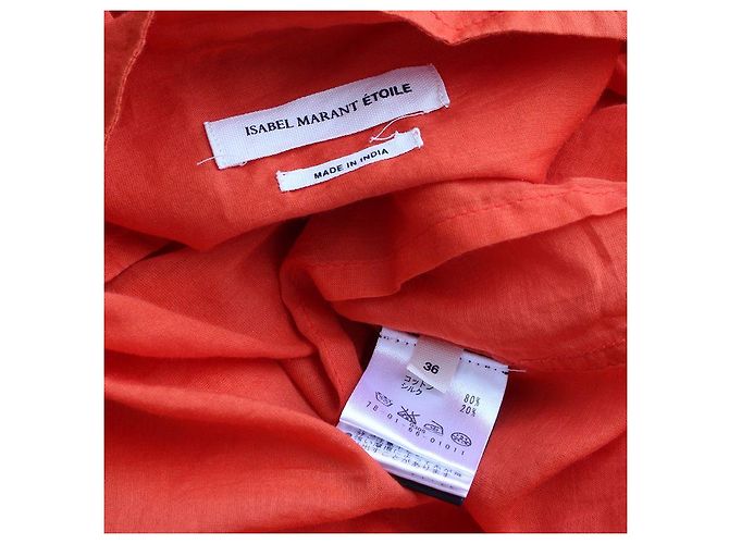 Blusa de algodón y seda naranja sangre Isabel Marant - vista 3