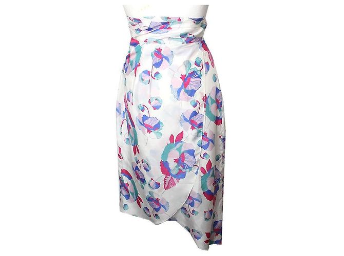 Falda de seda blanca con flores Isabel Marant Blanco - vista 2