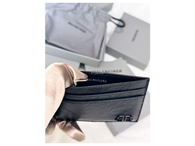 Balenciaga Portacarte Monaco Nero Argento - vista 2