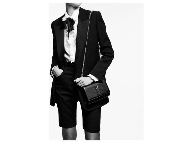 Borsa a spalla in pelle Small Kate di Saint Laurent Nero - vista 11