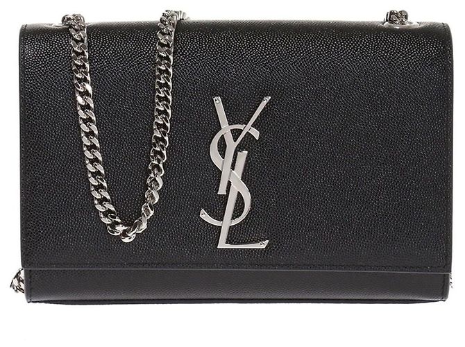 Borsa a spalla in pelle Small Kate di Saint Laurent Nero - vista 2