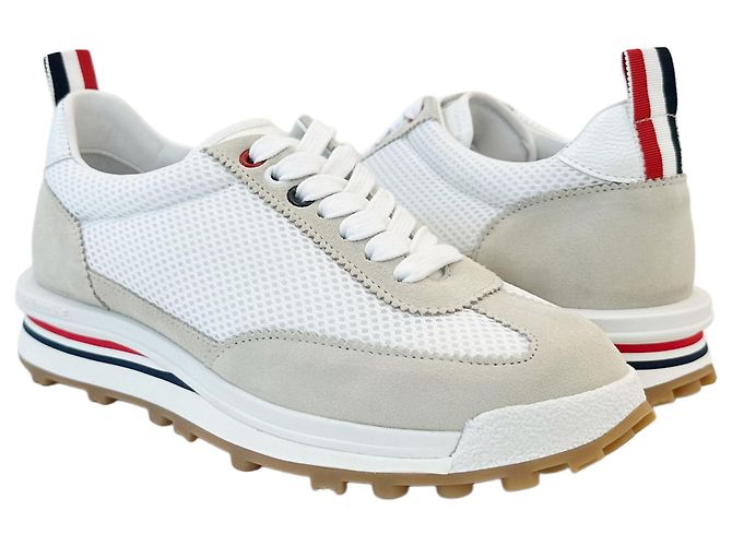 Thom Browne Sneakers in nylon per donne Tech Runner Bianco - vista 2