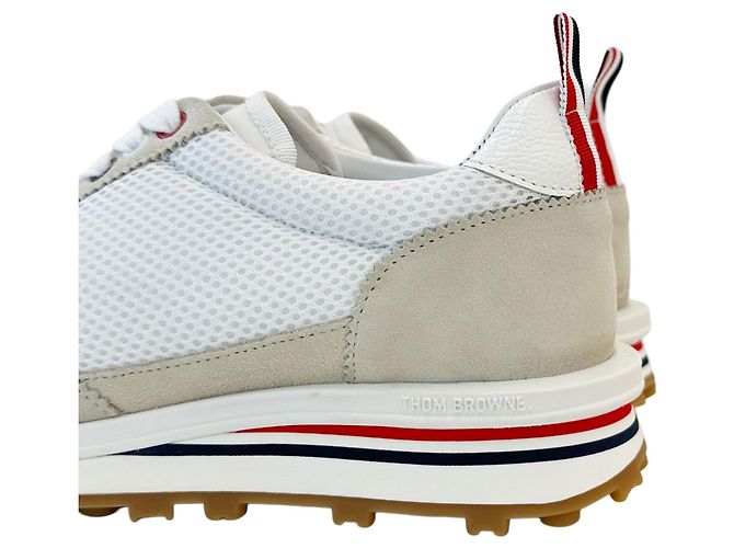Thom Browne Sneakers in nylon per donne Tech Runner Bianco - vista 4