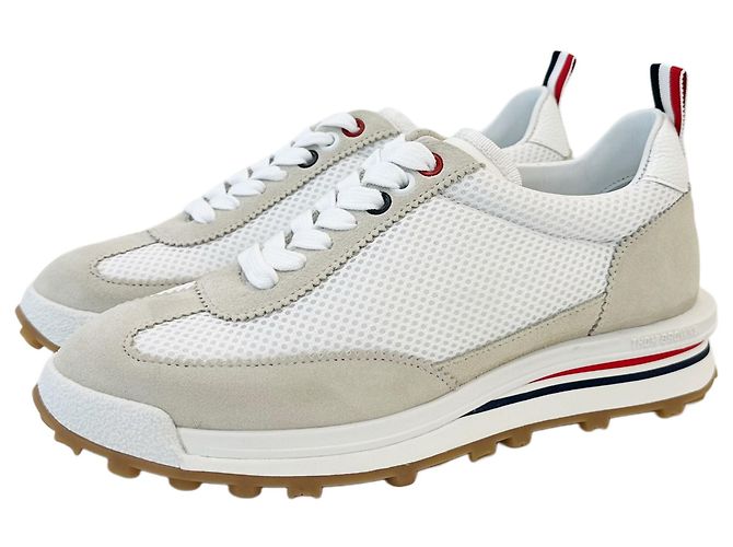Thom Browne Sneakers in nylon per donne Tech Runner Bianco - vista 6
