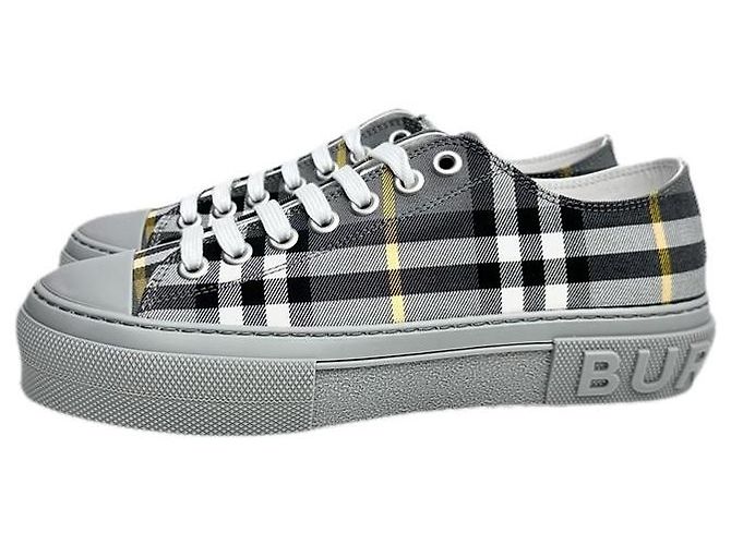 Burberry Sneakers in cotone a quadri Marrone - vista 2