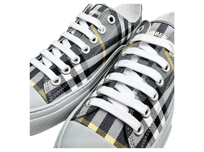 Burberry Sneakers in cotone a quadri Marrone - vista 4