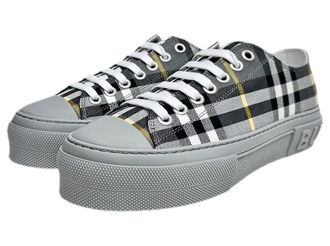 Burberry Sneakers in cotone a quadri Marrone - vista 6