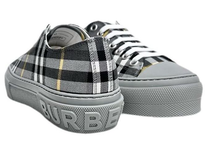 Burberry Sneakers in cotone a quadri Marrone - vista 8