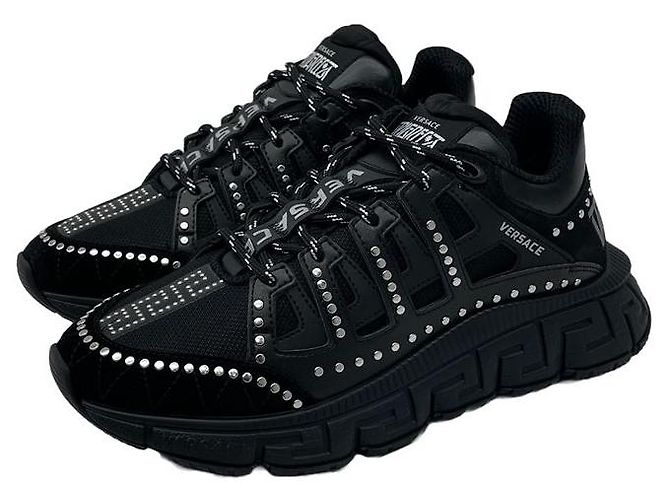 Versace Sneakers Trigreca con borchie Nero - vista 6