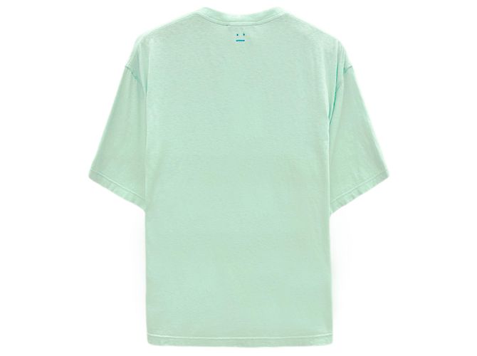 Acne T-shirt a maniche corte con logo Face Verde - vista 2