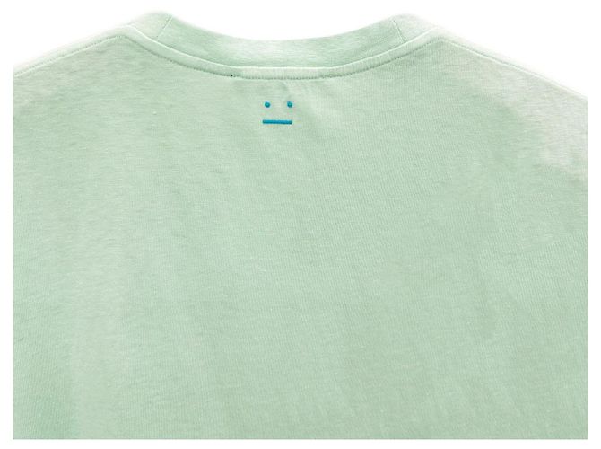 Acne T-shirt a maniche corte con logo Face Verde - vista 4