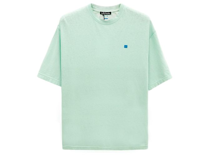 Acne T-shirt a maniche corte con logo Face Verde - vista 6