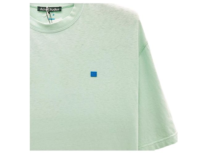 Acne T-shirt a maniche corte con logo Face Verde - vista 8