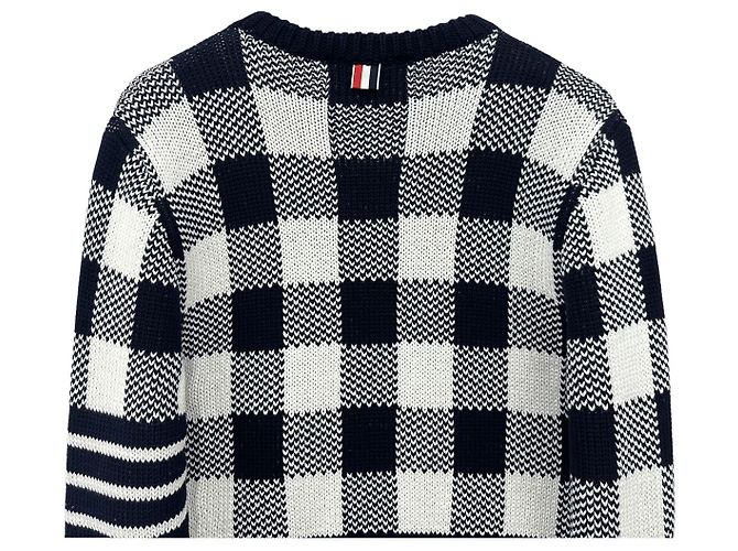 Thom Browne Gingham Check Knit Blue - view 10
