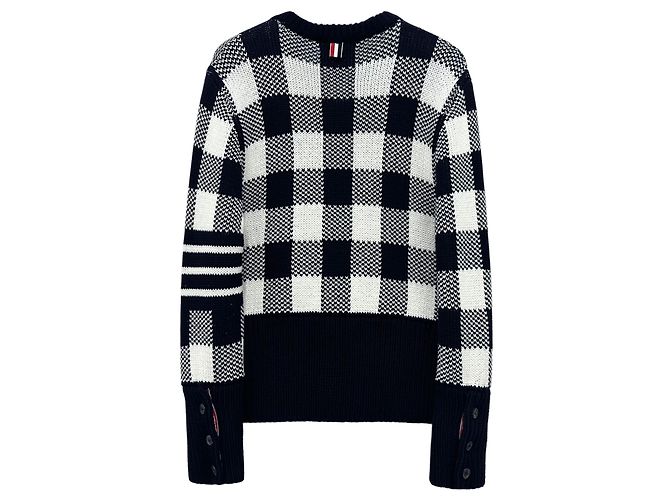 Thom Browne Gingham Check Knit Blue - view 2