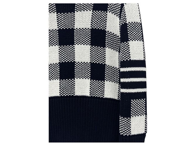 Thom Browne Gingham Check Knit Blue - view 8
