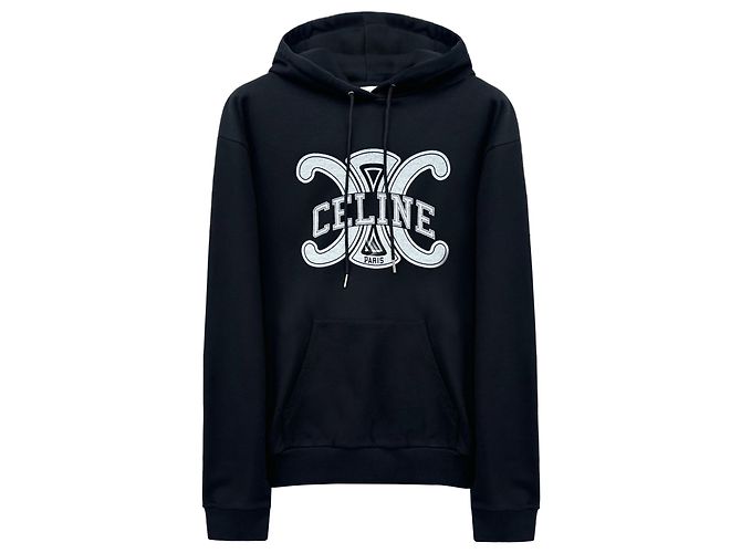 Céline Hoodie T-Shirt mit Triope-Logo Schwarz - Ansicht 6