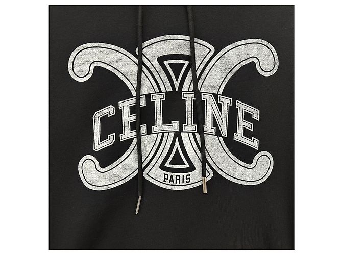 Céline Hoodie T-Shirt mit Triope-Logo Schwarz - Ansicht 8