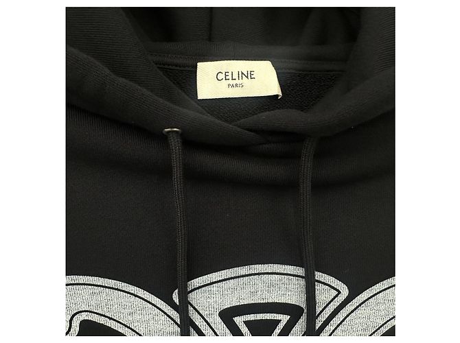 Céline Hoodie T-Shirt mit Triope-Logo Schwarz - Ansicht 9