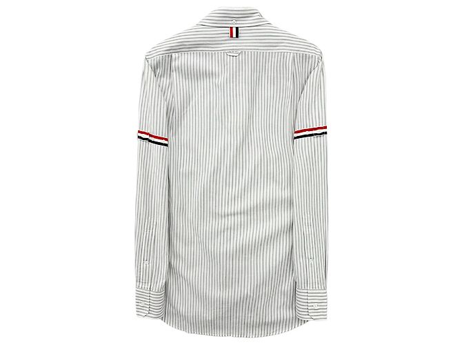 Thom Browne Gestreifte Baumwollhemd Braun - Ansicht 2