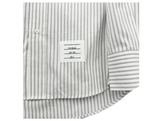 Thom Browne Gestreifte Baumwollhemd Braun - Ansicht 9