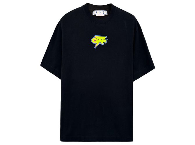 Off White T-shirt Oversized Thunder Nero - vista 7