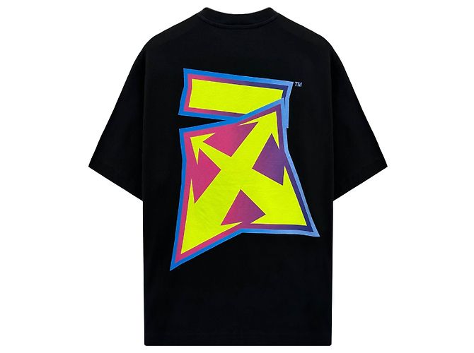 Off White T-shirt Oversized Thunder Nero - vista 8