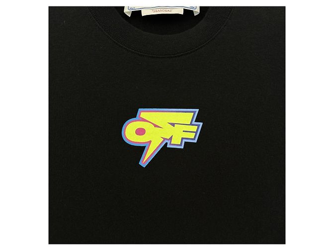 Off White T-shirt Oversized Thunder Nero - vista 9